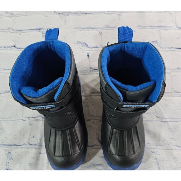 Skechers Skech-Tex Waterproof Black Winter Snow Boots INFANT TODDLER BOYS SZ 10 - Picture 4 of 9